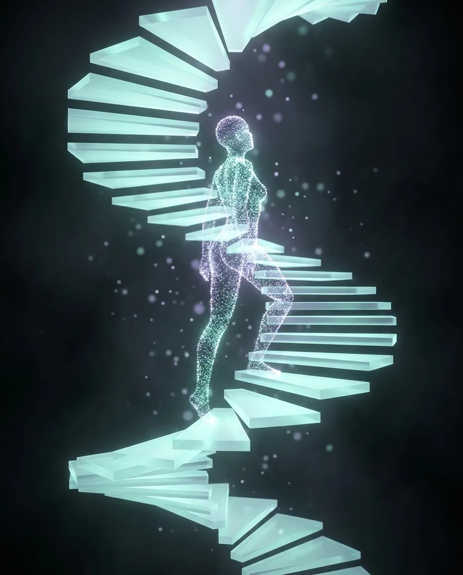 Rising figure of light: the step-by-step growth of the Logiqo path
