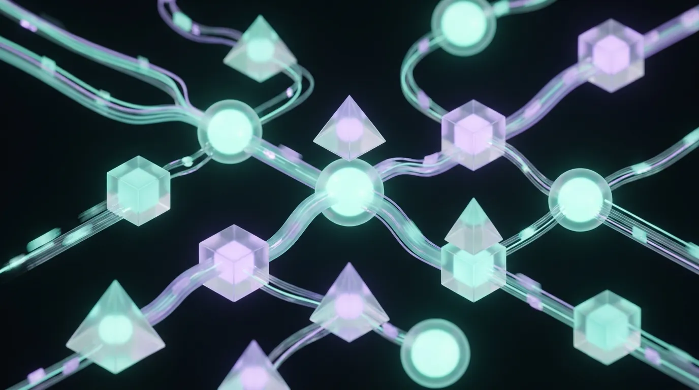 Second Brain architecture: interconnected nodes and data flows